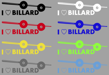 Aufkleber I love Billard